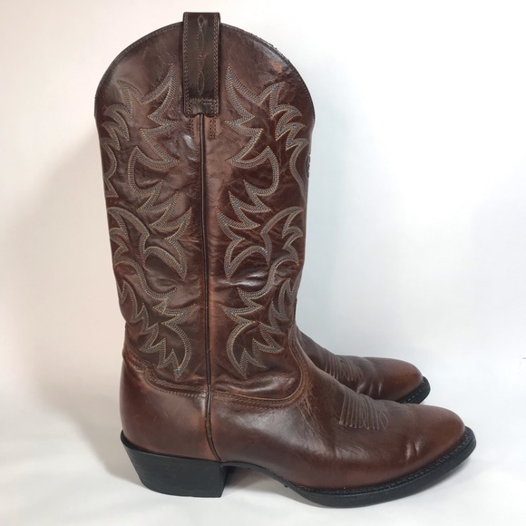 ARIAT Heritage Leather Embroidered Shaft Western Cowboy Boots #34732 - Picture 13 of 14